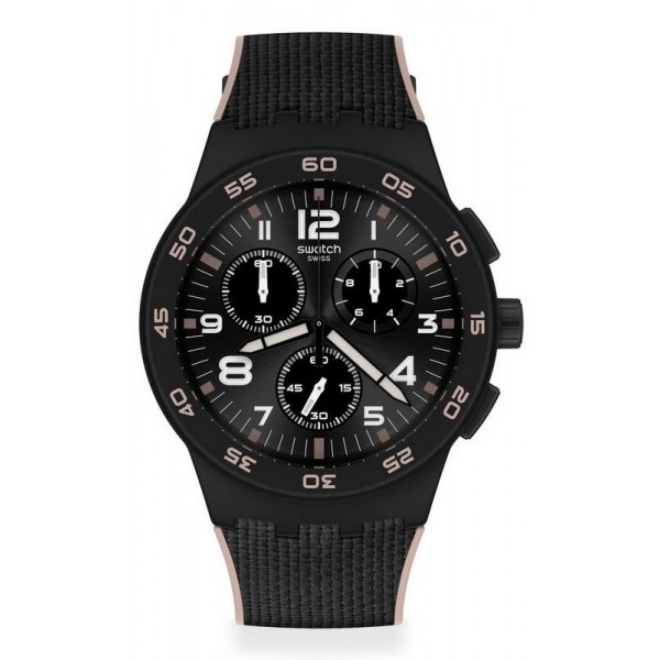 Buy Swatch Mens Watch Chrono Plastic Black Cord SUSB106