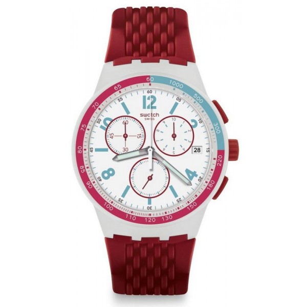 Buy Swatch Unisex Watch Chrono Plastic Red Track SUSM403