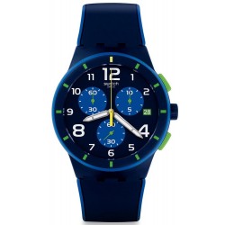 Swatch Men's Watch Chrono Plastic Bleu Sur Bleu SUSN409