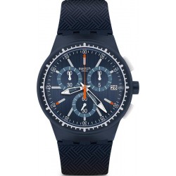 Swatch Men's Watch Chrono Plastic Gara In Blu SUSN410