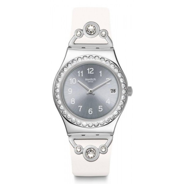 Swatch Women's Watch Irony Medium Pretty In White YLS463 Buy Swatch Women's Watch Irony Medium Pretty In White YLS463