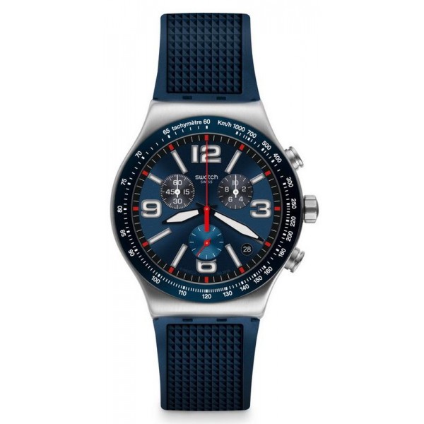 Buy Swatch Men's Watch Irony Chrono Blue Grid YVS454